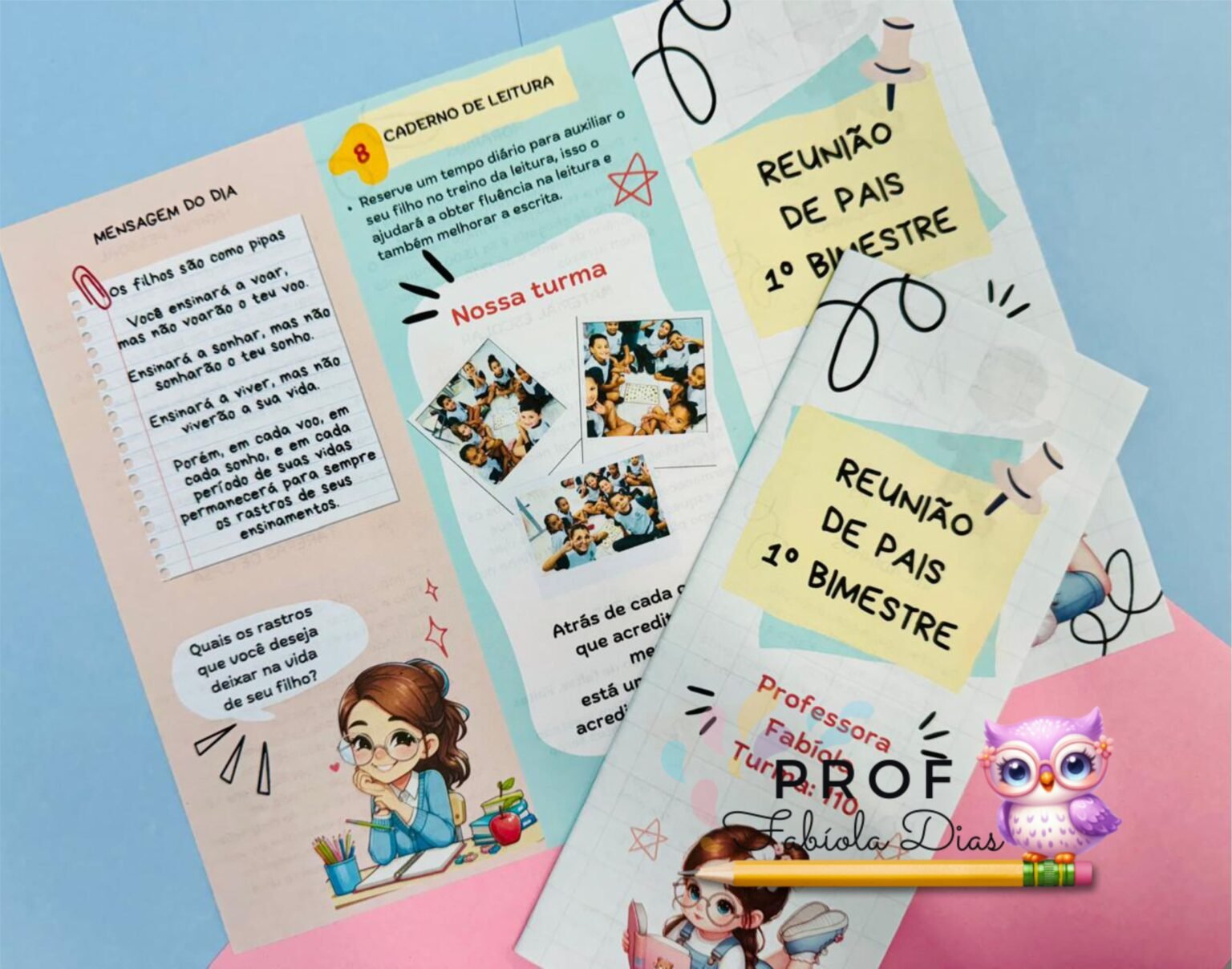 Folder e Slides de apresentação para Reunião de Pais Editável – Prof ...