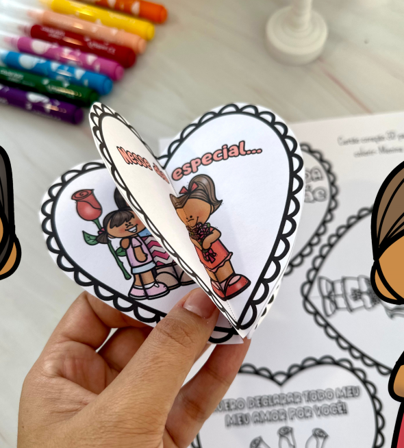 Cartão Livrinho Coração – Dia das Mães