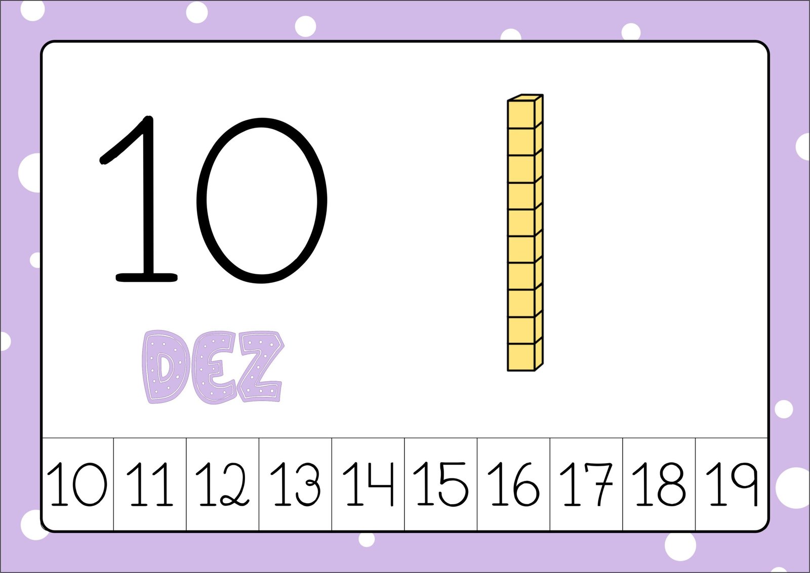 ✨ Família Numérica com Material Dourado (0 a 100)