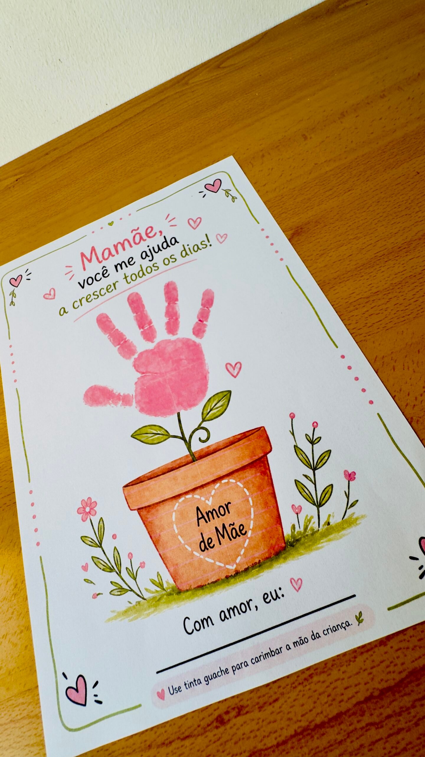 Atividades Dia das Mães com guache