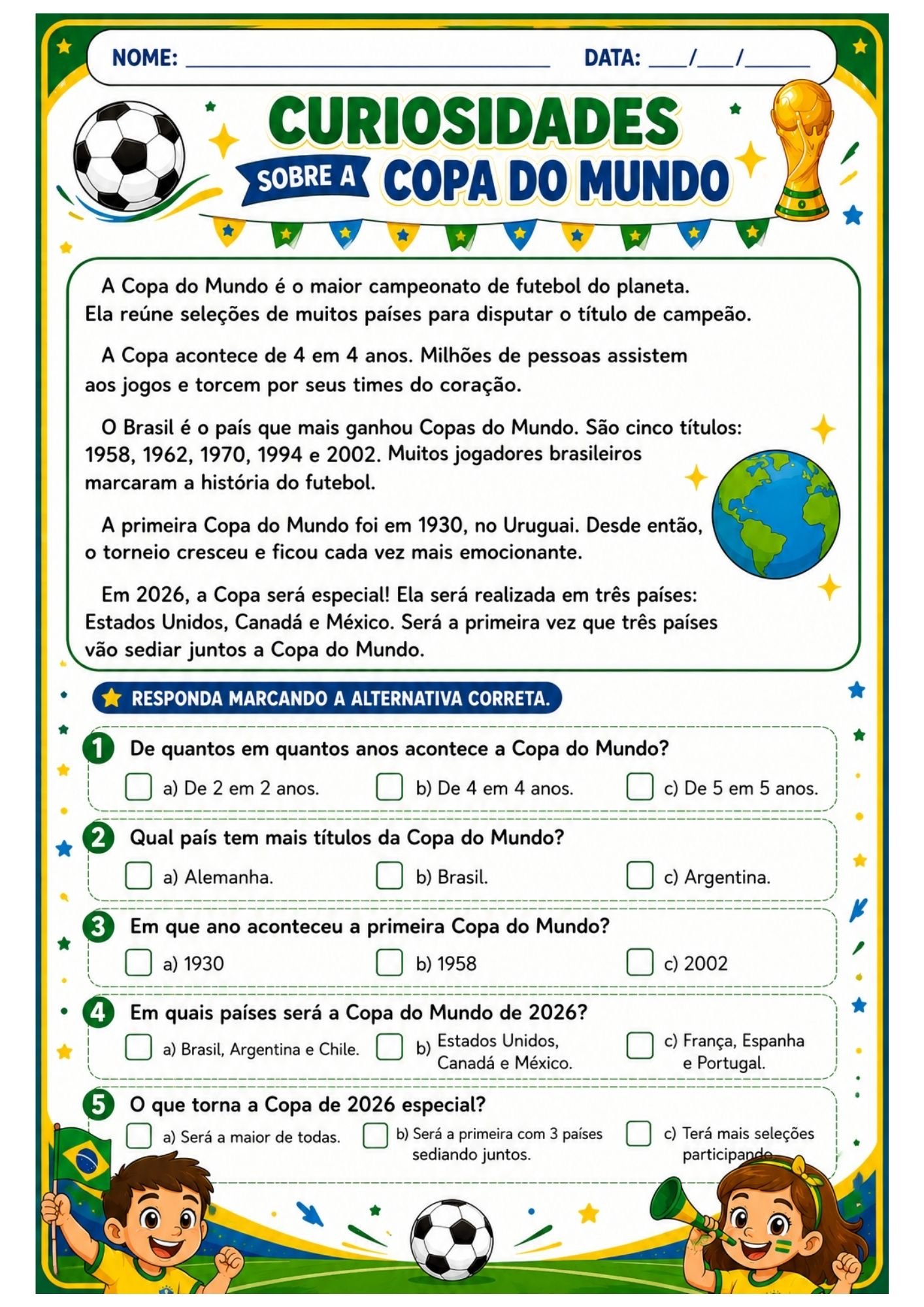 ATIVIDADES COPA DO MUNDO 2026 – Anos Iniciais - Imagem 14