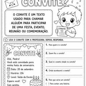 Gênero Textual Convite + Atividade lúdica