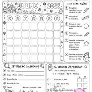 Calendário – Atividades 2026 | PDF para impressão