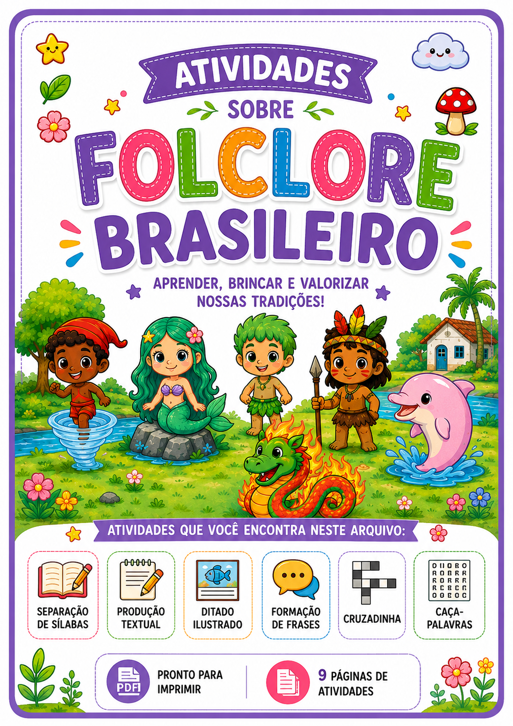 Atividades sobre Folclore Brasileiro – PDF para Imprimir