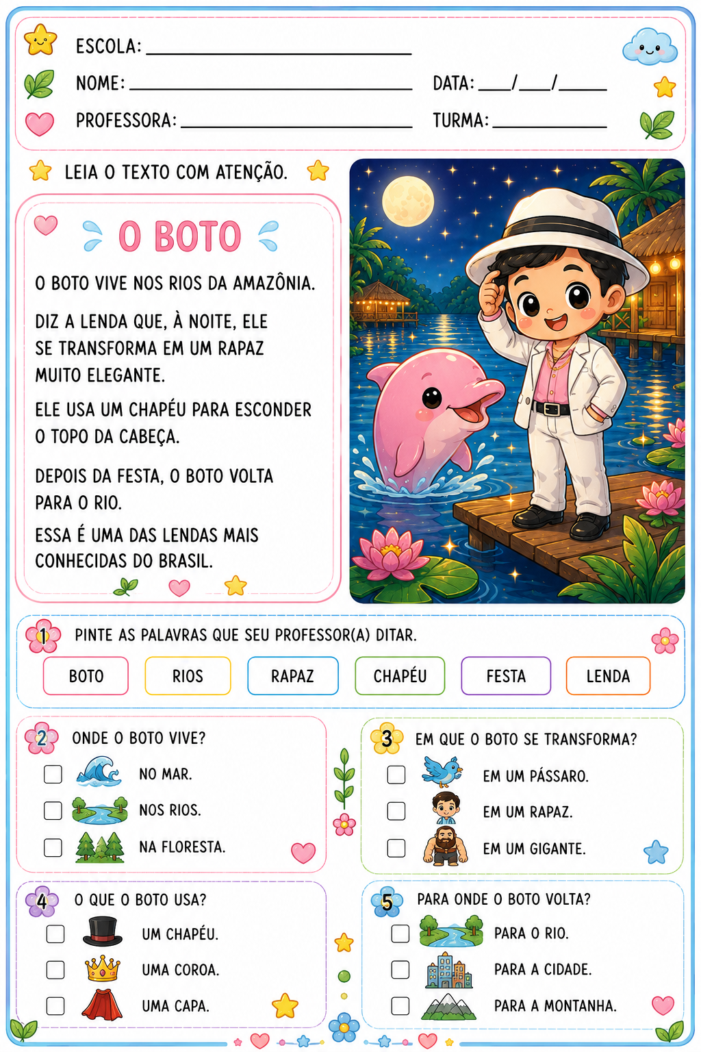 Leitura e Interpretação – Folclore Brasileiro | Nível 1 - Imagem 4