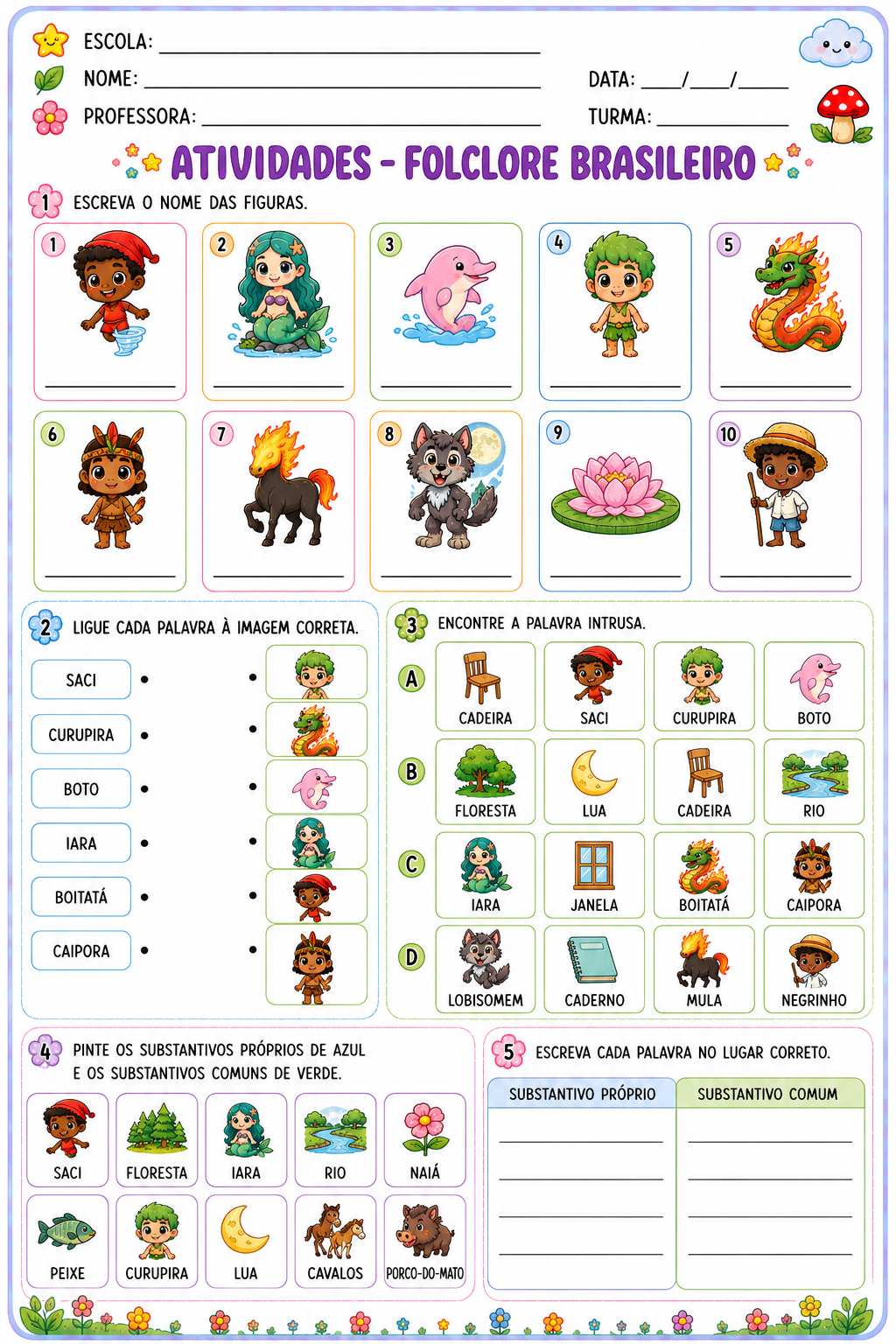Atividades sobre Folclore Brasileiro – PDF para Imprimir - Imagem 5
