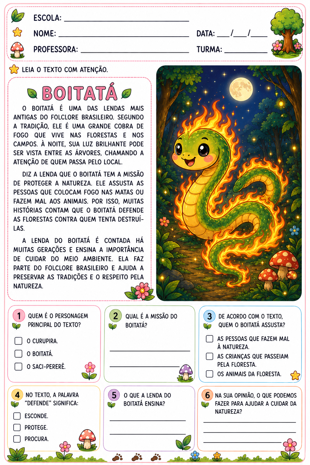 Leitura e Interpretação – Folclore Brasileiro | Nível 2 - Imagem 5