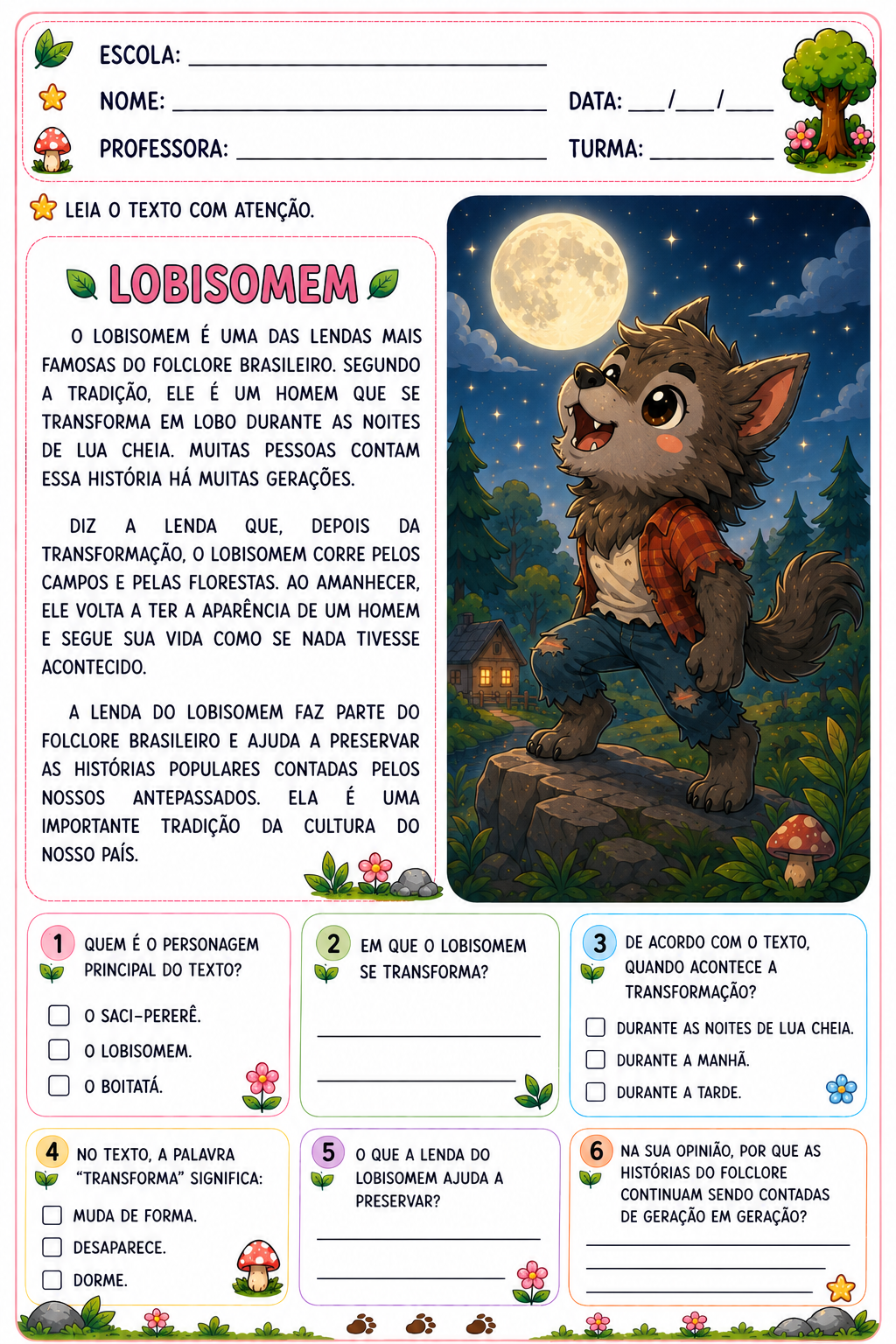Leitura e Interpretação – Folclore Brasileiro | Nível 2 - Imagem 2