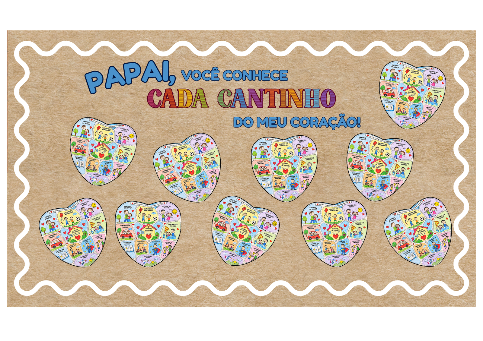 Painel de Dia dos pais colaborativo - Cantinho do coração