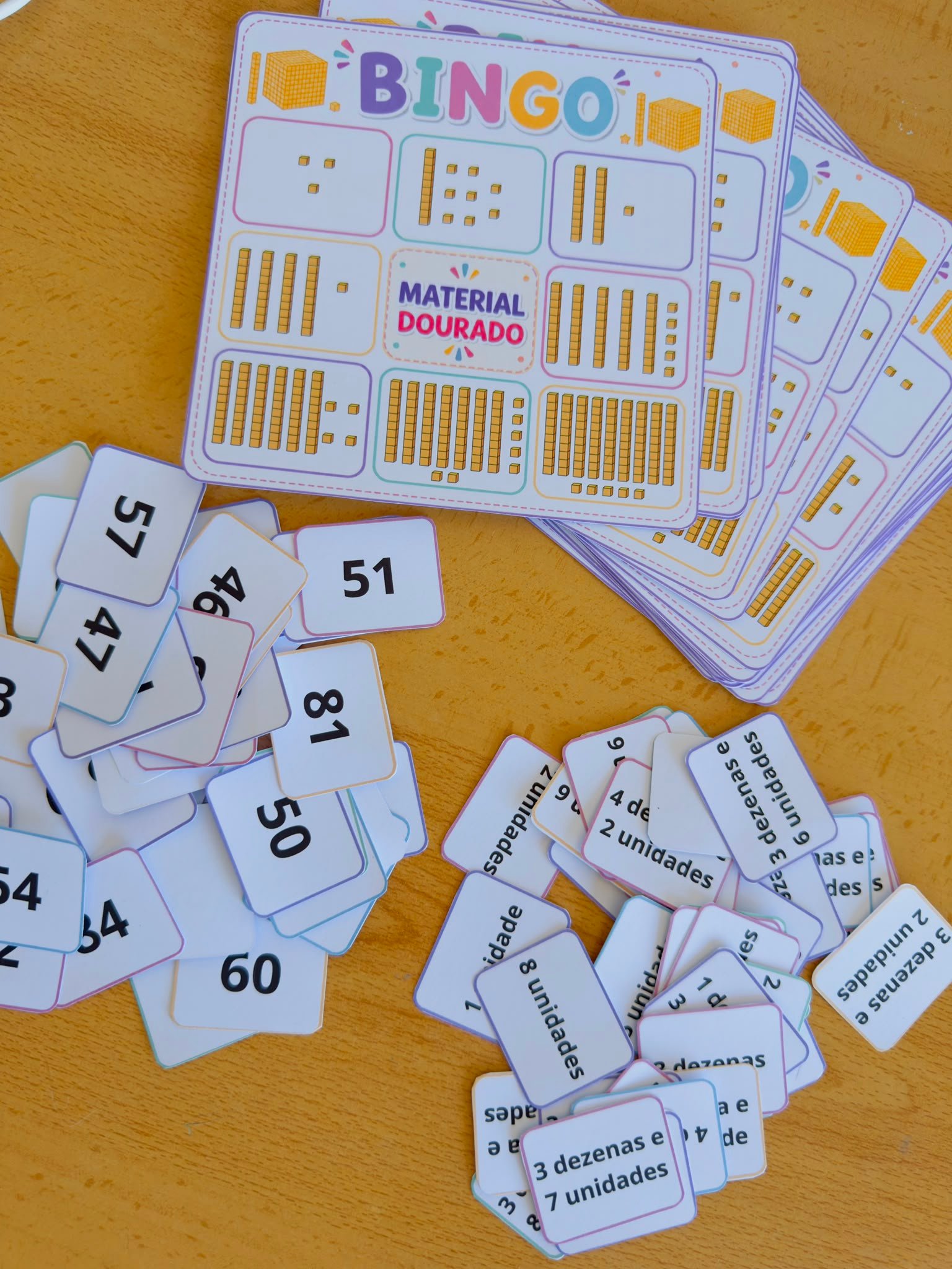Bingo do Material Dourado – Dezenas e Unidades - Imagem 3