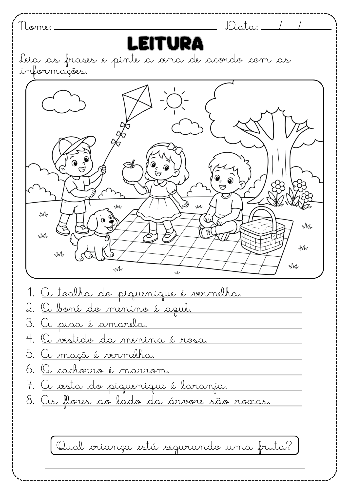 COMPREENSÃO LEITORA — LEIA, COMPREENDA E PINTE! - Imagem 4
