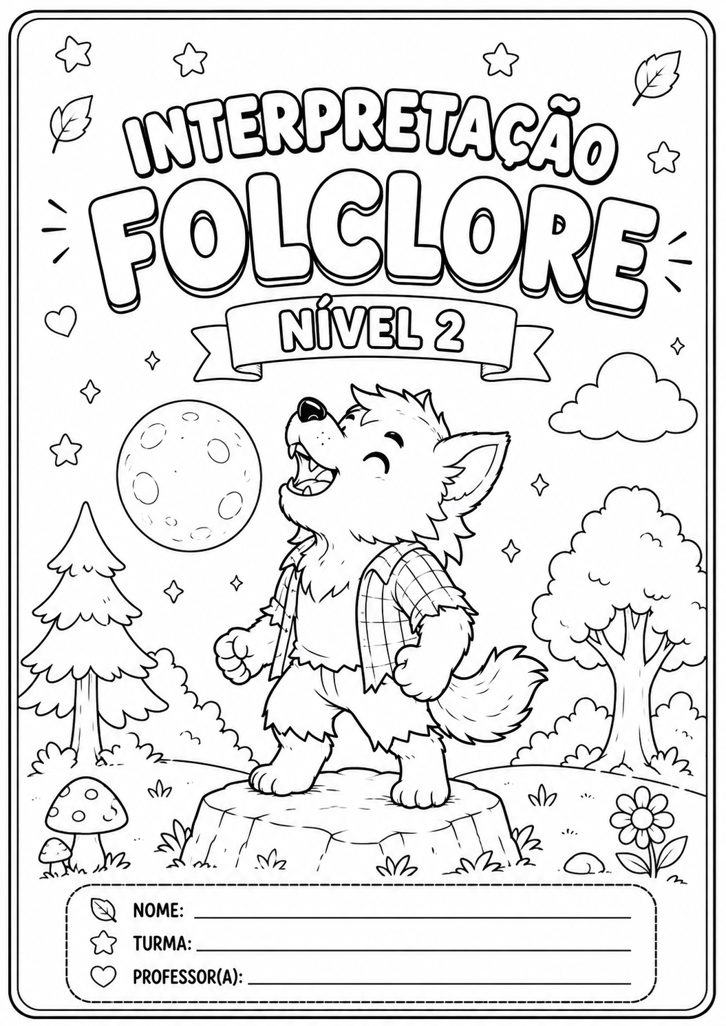 Leitura e Interpretação – Folclore Brasileiro | Nível 2 | Para colorir