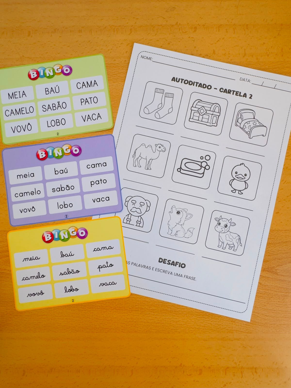 Bingo de Palavras SÍLABAS SIMPLES – Leitura e Escrita + Autoditado - Imagem 2