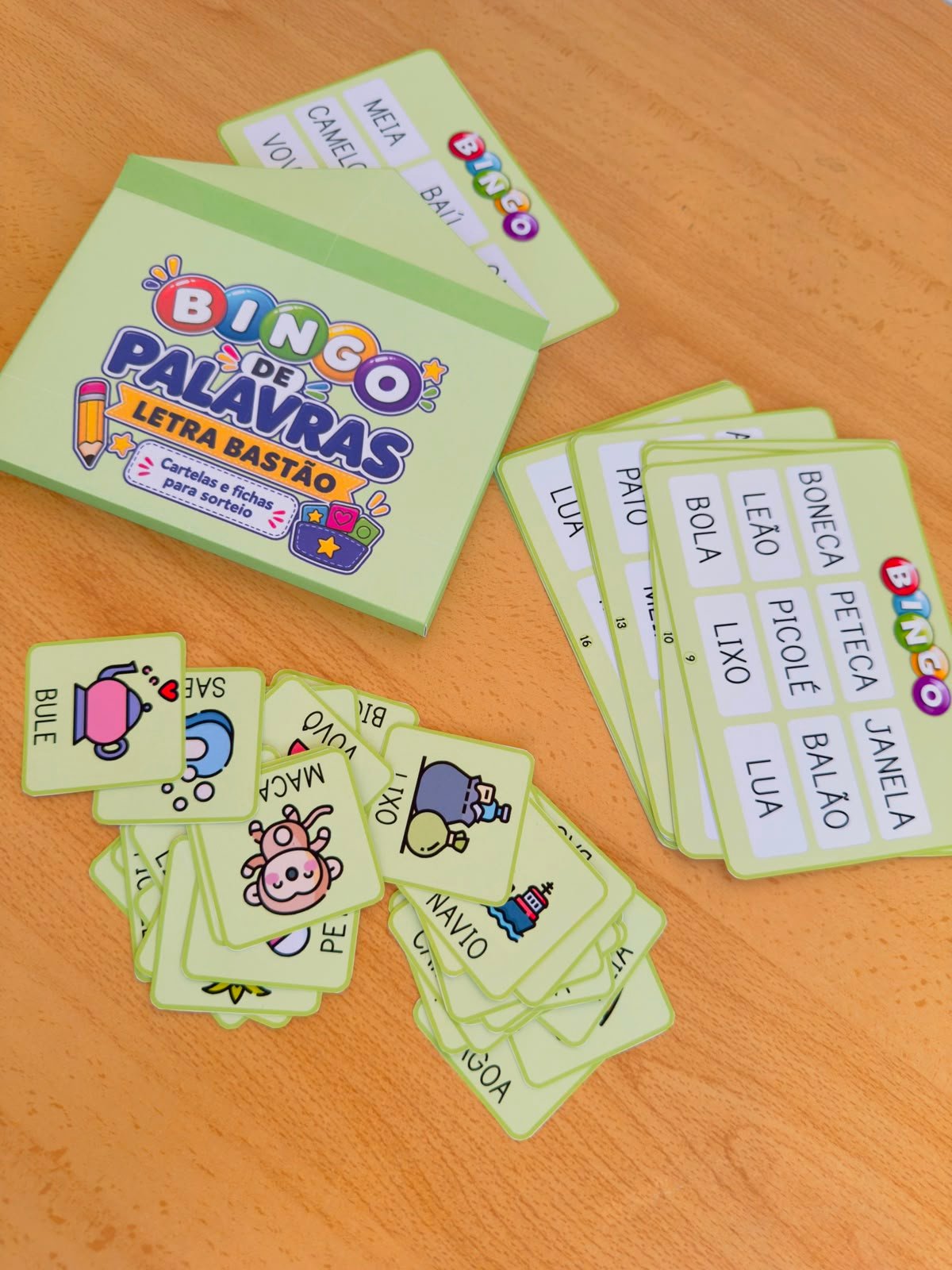 Bingo de Palavras SÍLABAS SIMPLES – Leitura e Escrita + Autoditado