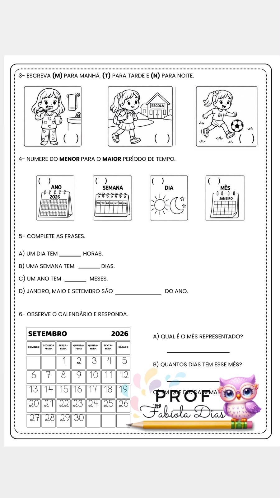 AVALIAÇÕES DE CIÊNCIAS, HISTÓRIA E GEOGRAFIA – 1º ANO – 3º BIMESTRE - EDITÁVEIS - Imagem 3
