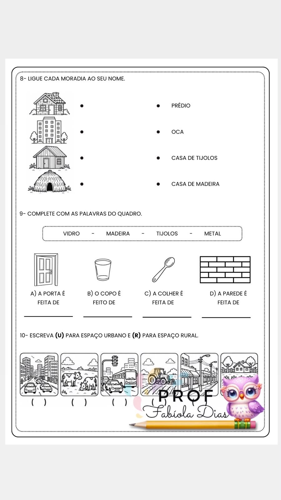 AVALIAÇÕES DE CIÊNCIAS, HISTÓRIA E GEOGRAFIA – 1º ANO – 3º BIMESTRE - EDITÁVEIS - Imagem 10