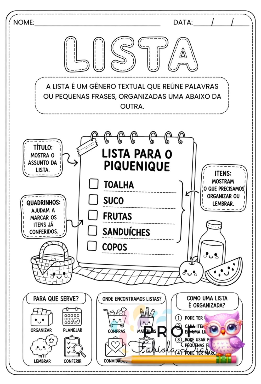 gênero textual lista