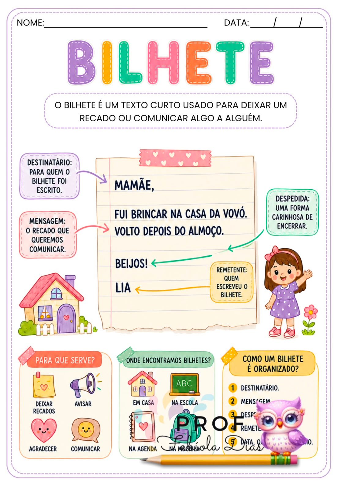 gênero textual bilhete